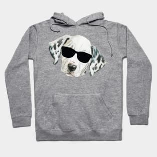 Funny Dalmatian Puppy Dog with sunglasses Hoodie